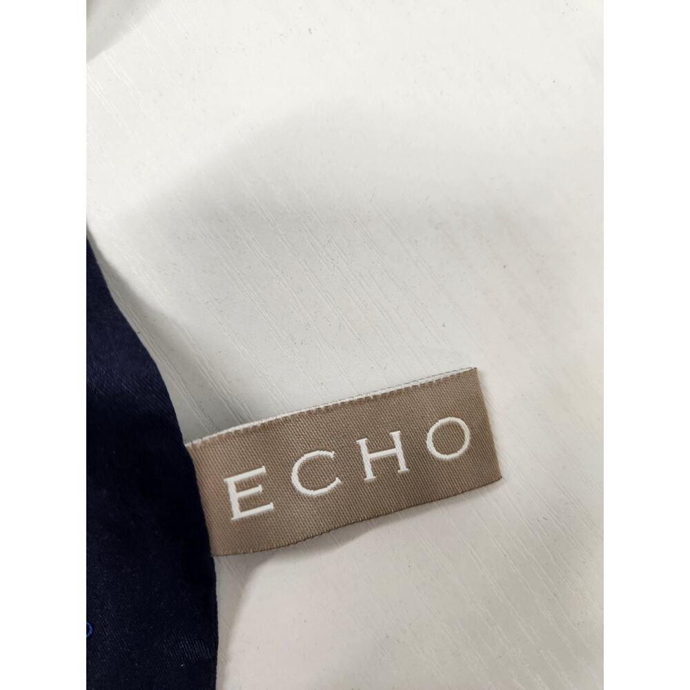 Echo Women's Extra Long Diamond Pattern Rectangle Silk Scarf W/Fringe, Blue/Navy - Picture 6 of 8